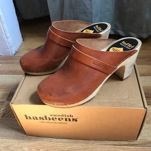 Swedish Hasbeens high-heeled clogs 40